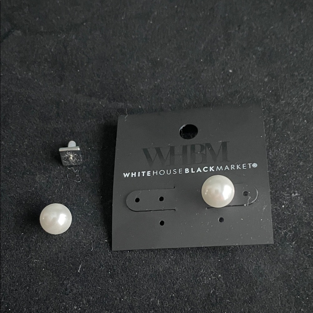 White House Black Market Pearl Earrings - 1 is BROKEN